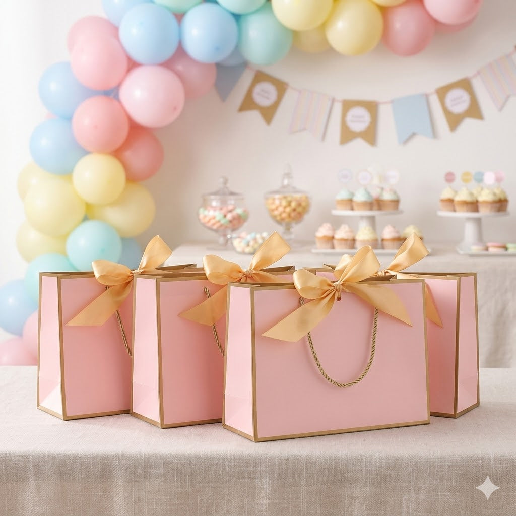 15 Pack Personalized Gift Bags with Ribbon – Custom Photo, Logo or Text