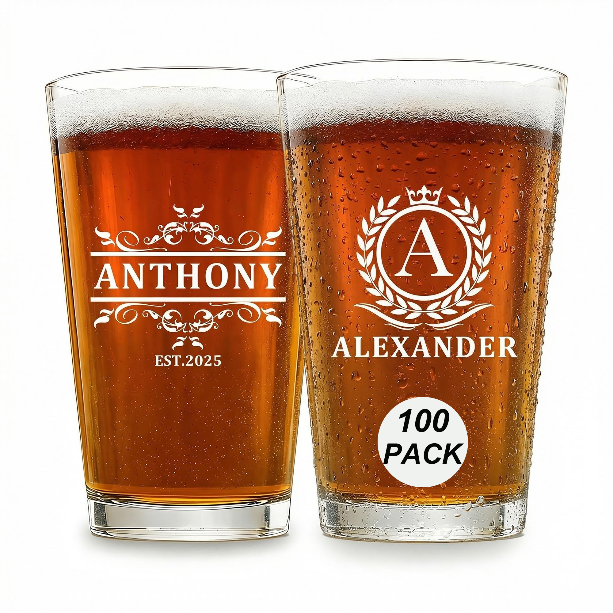 Personalized Beer Glass Set