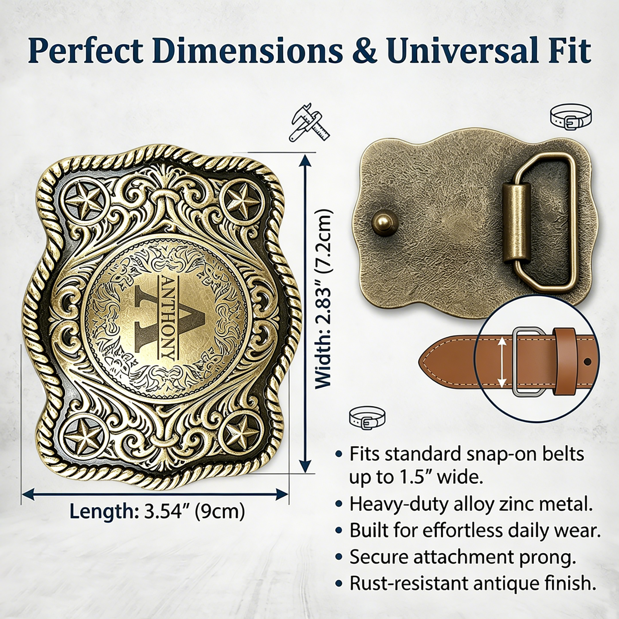 Personalized Western Belt Buckle