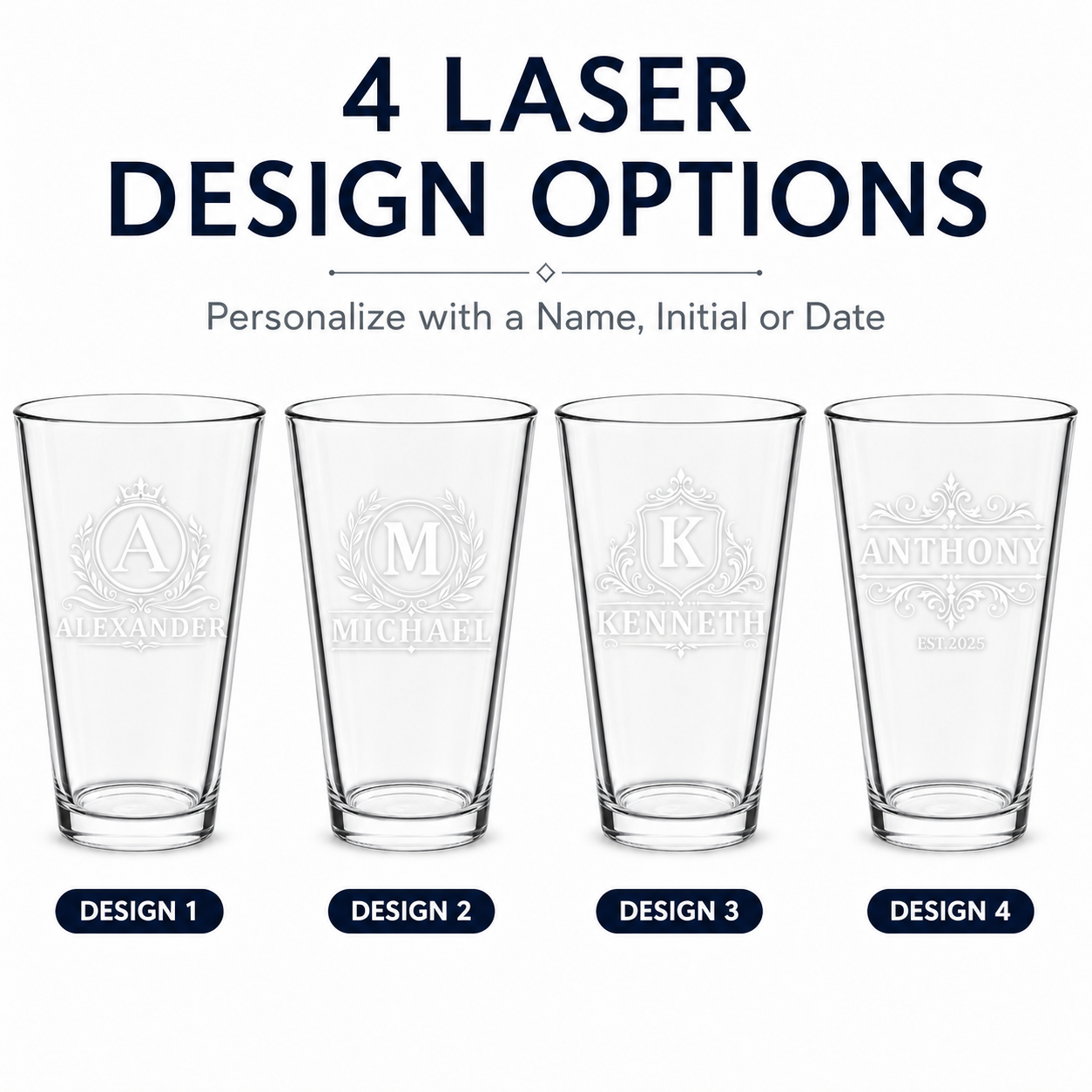 Personalized Beer Glass Set 10 Pack
