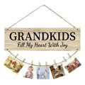 Personalized Hanging Photo Display – Custom Wooden Sign with 8 Clips