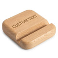 Personalized Wooden Phone Stand – Custom Logo or Text Desk Holder