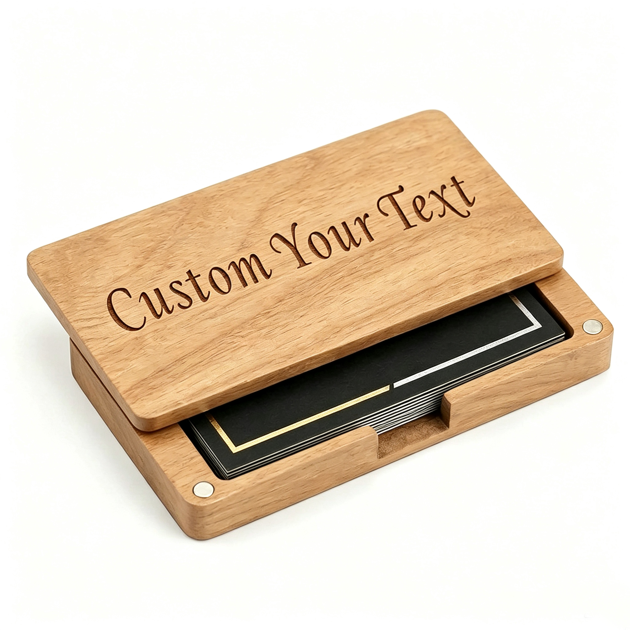 Engraved Wooden Card Holder