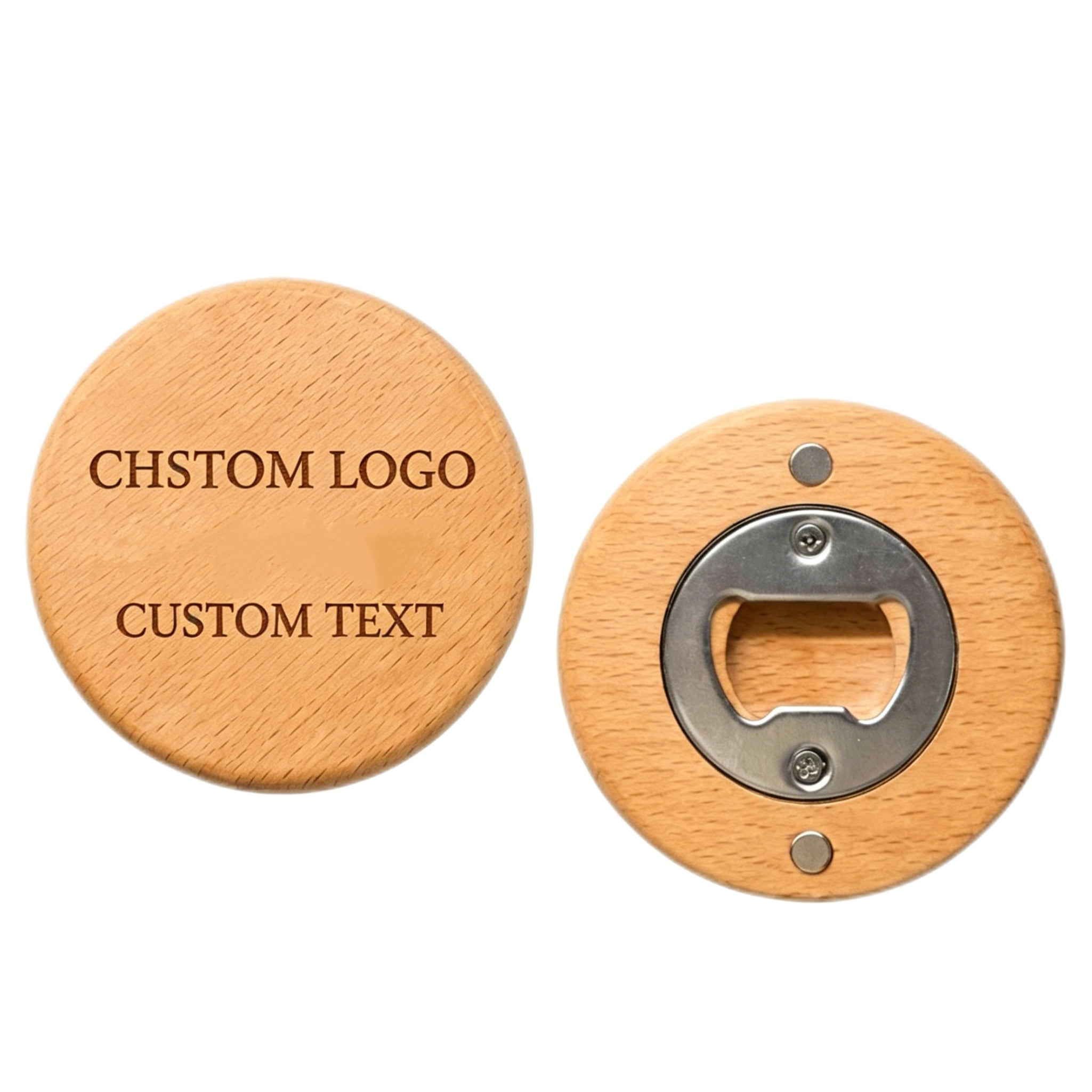Personalized Magnetic Bottle Opener – Custom Logo or Text Wood Gift