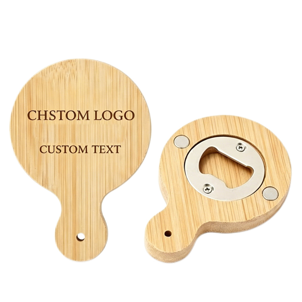 Personalized Bamboo Magnetic Bottle Opener – Custom Logo or Text