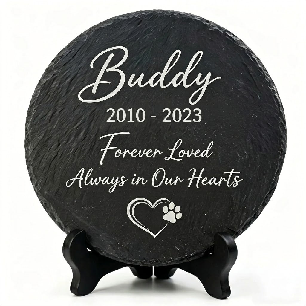 Personalized Pet Memorial Stone | Custom Engraved Natural Slate