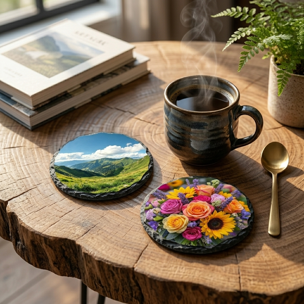 Custom Slate Coasters Set