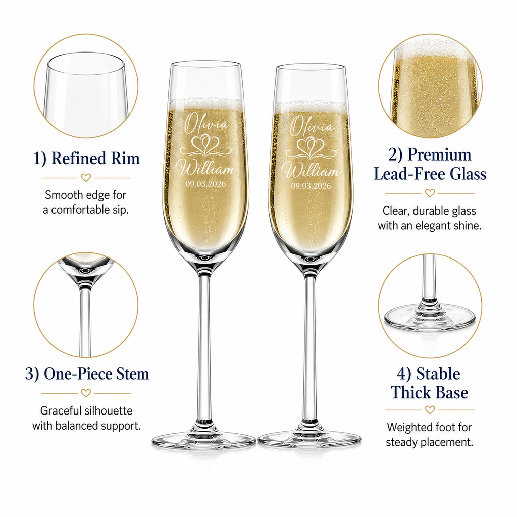 Personalized Champagne Flute Set