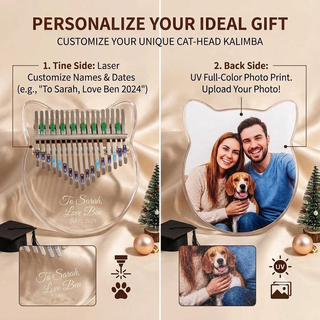 Personalized Crystal Cat Kalimba Thumb Piano