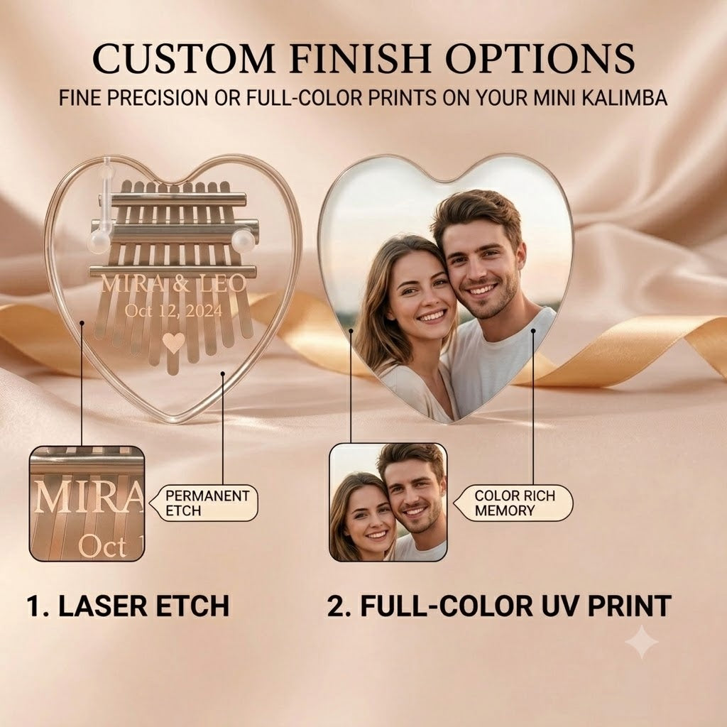 Personalized Mini Heart Shaped Thumb Piano 8 Key