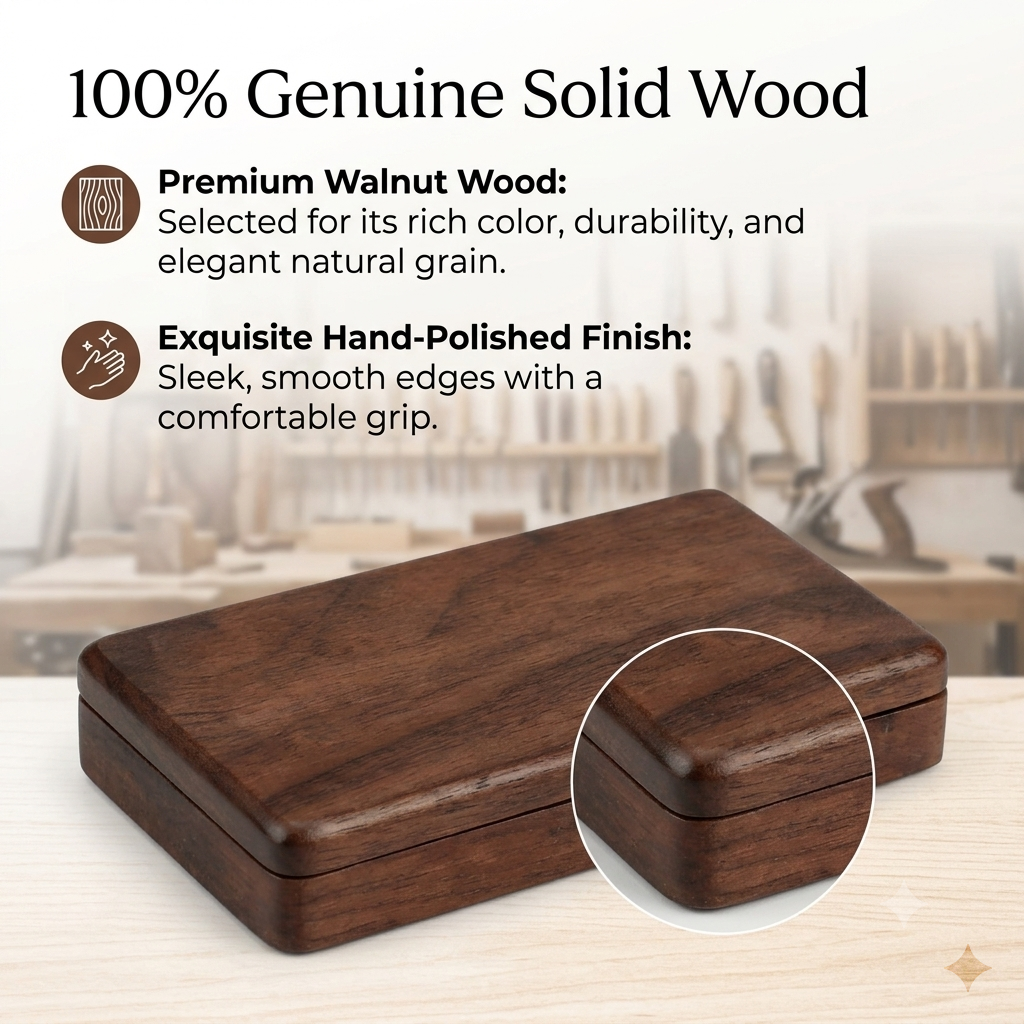 Engraved Wooden Card Holder