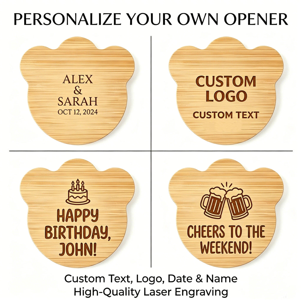 Personalized Panda Magnetic Bottle Opener – Custom Logo or Text