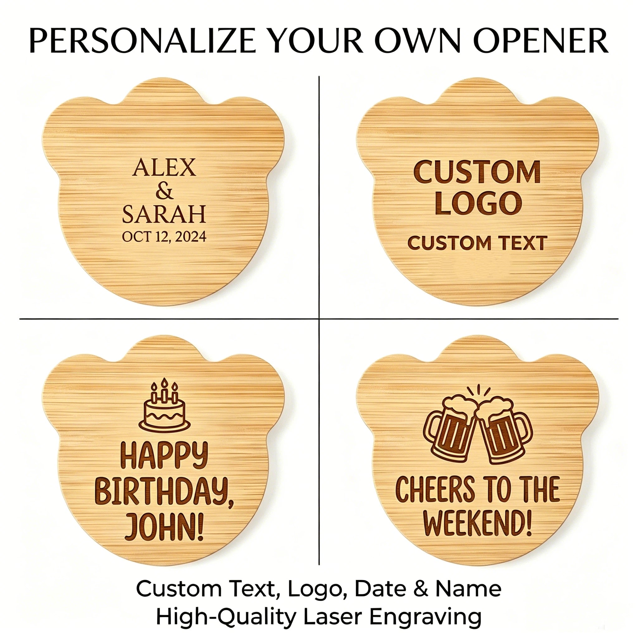 Personalized Panda Magnetic Bottle Opener – Custom Logo or Text