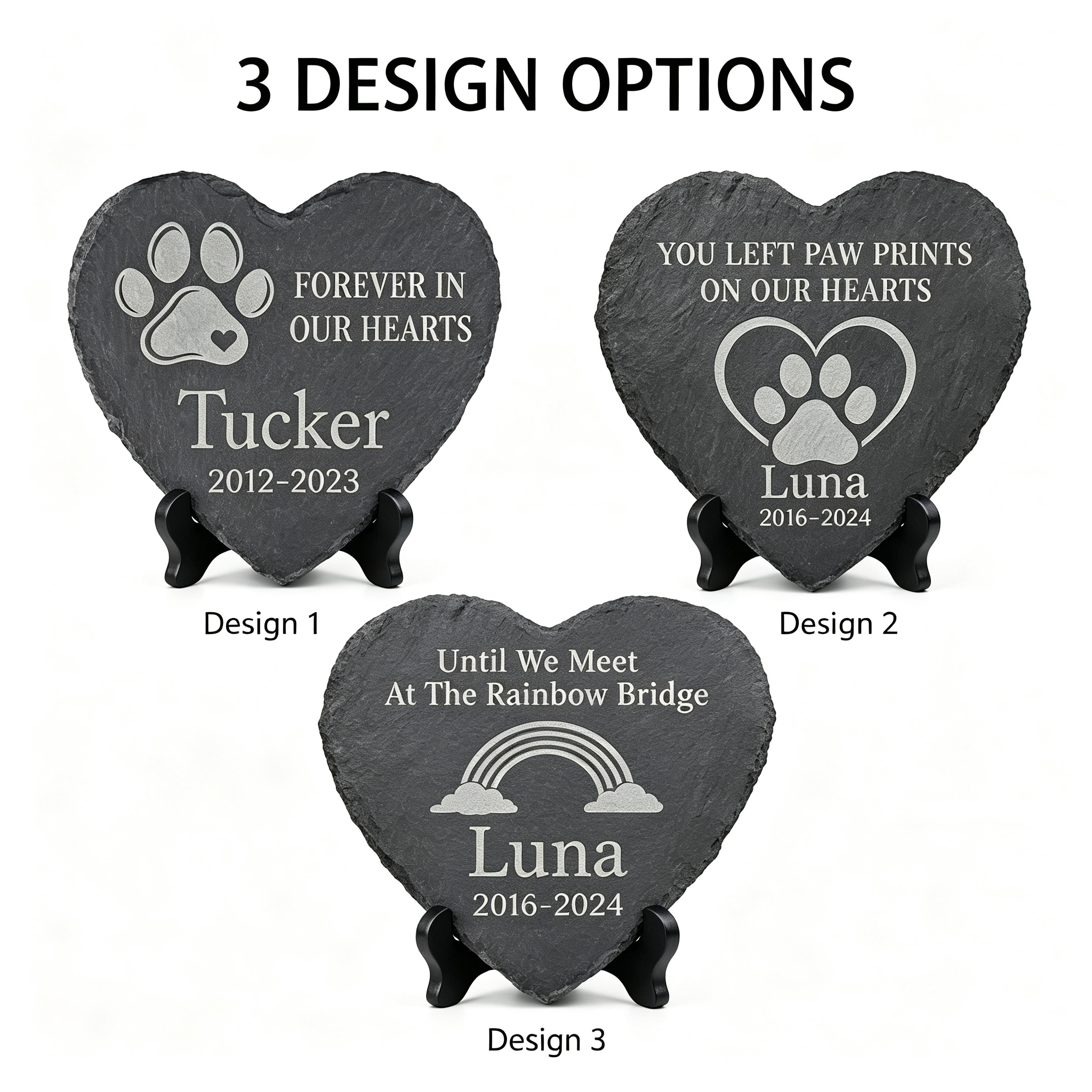 Personalized Pet Memorial Stone with Stand