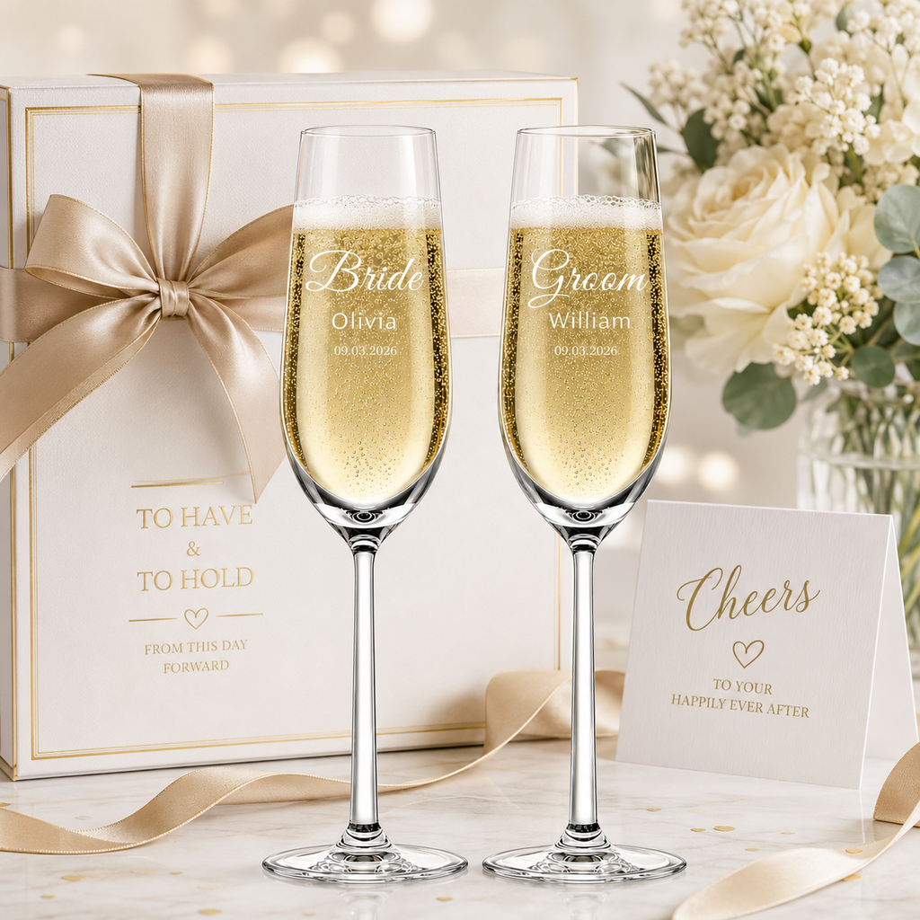 Personalized Champagne Flute Set