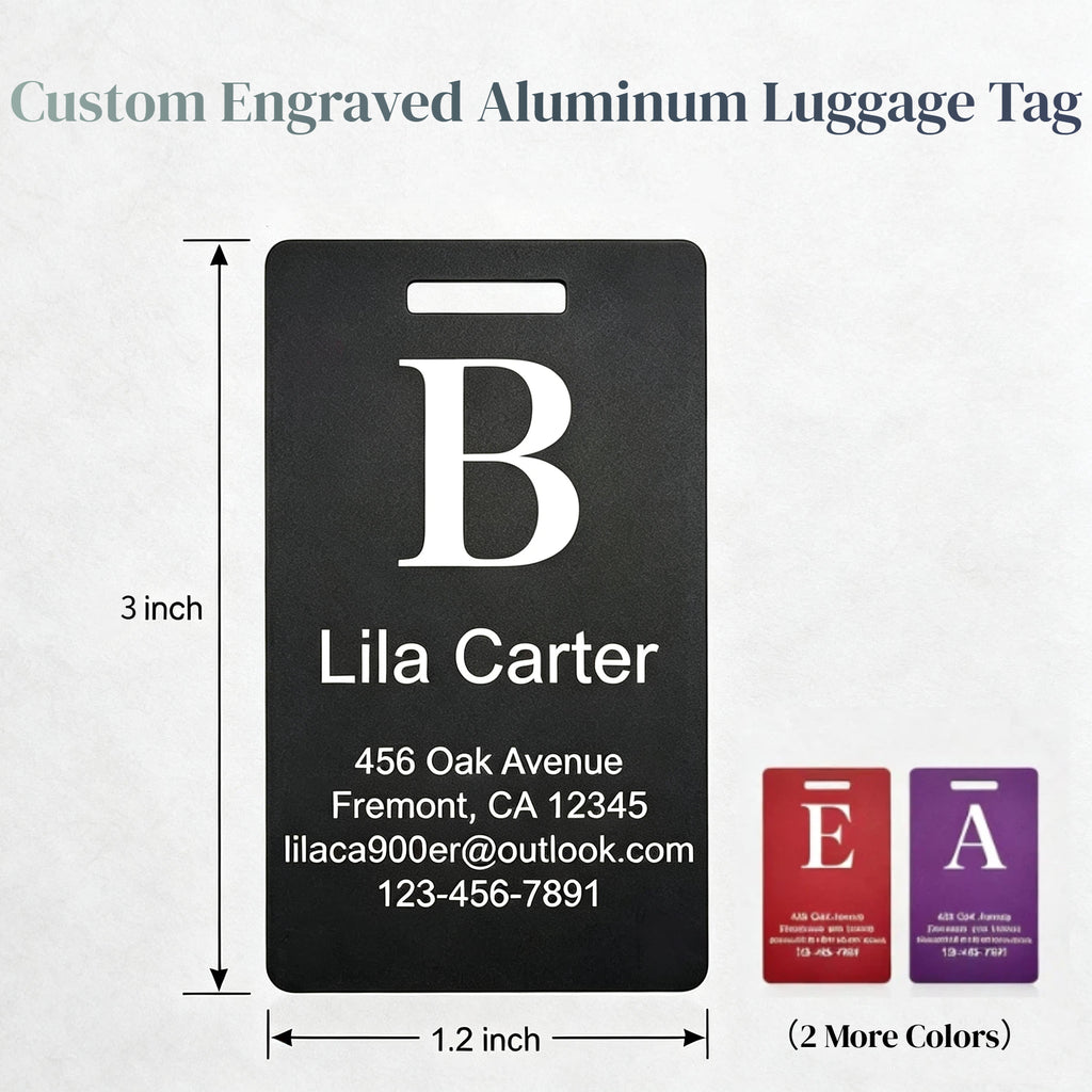 Personalized Aluminum Luggage Tag