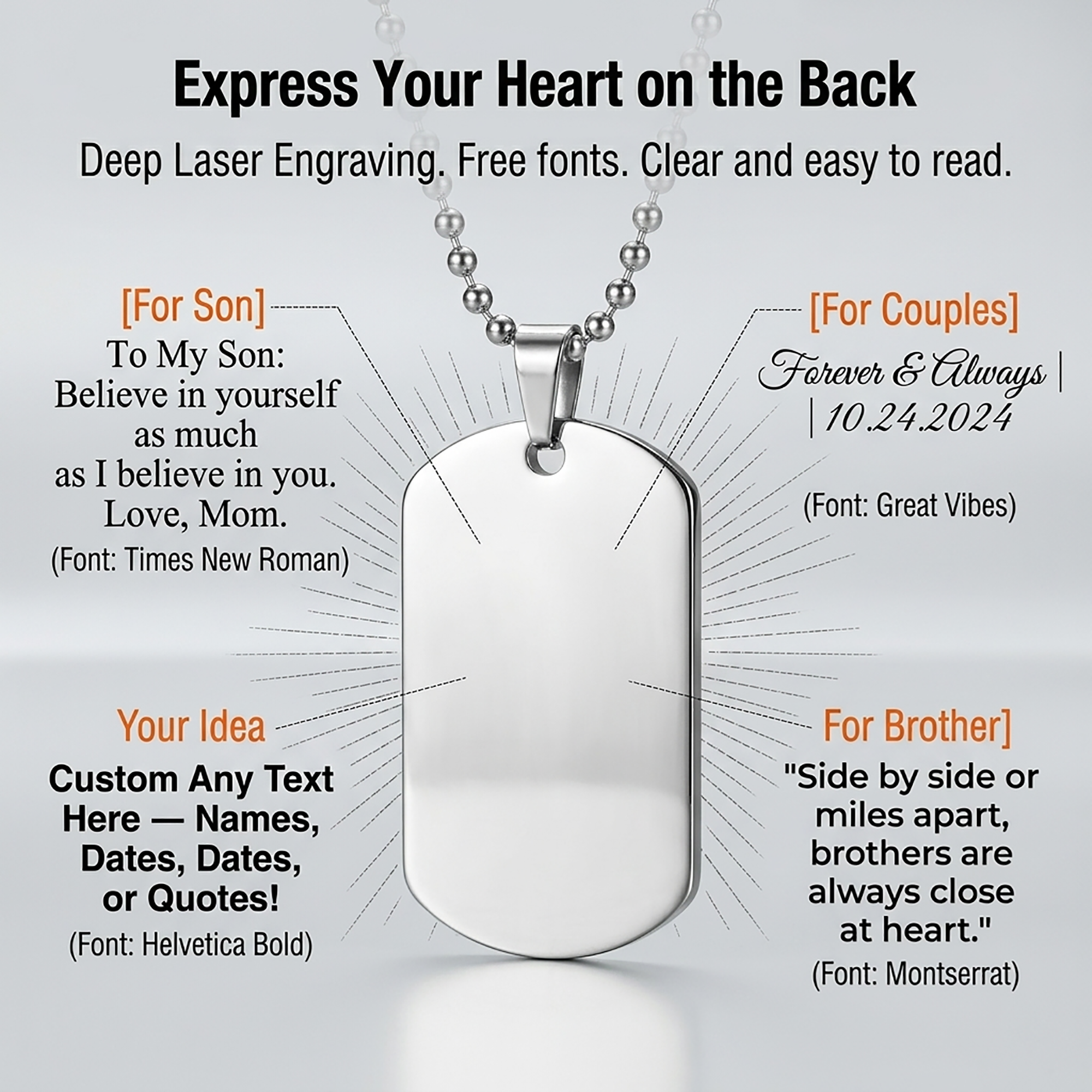 Personalized Photo Dog Tag Necklace