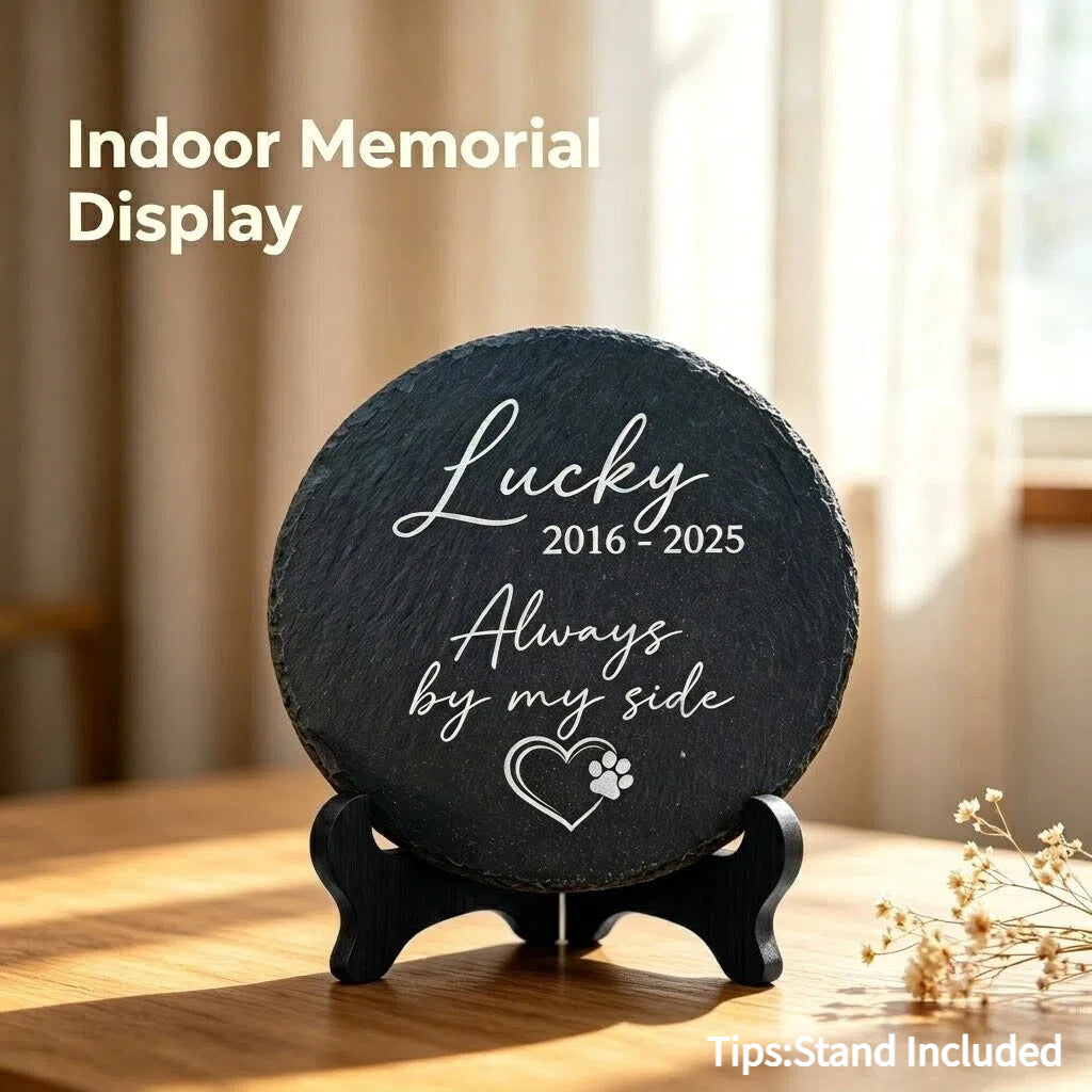 Personalized Pet Memorial Stone | Custom Engraved Natural Slate