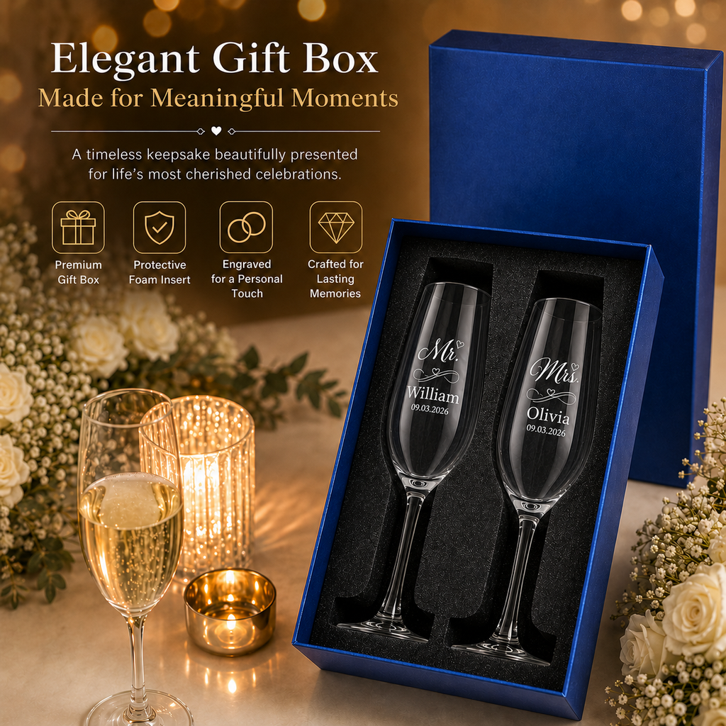Personalized Champagne Flute Set