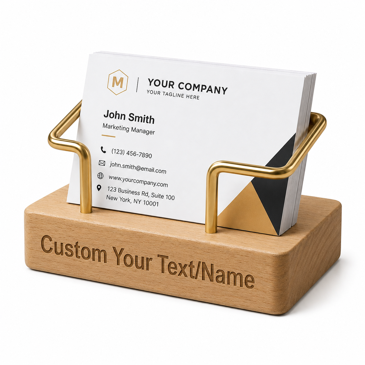 Wood and Brass Card Holder