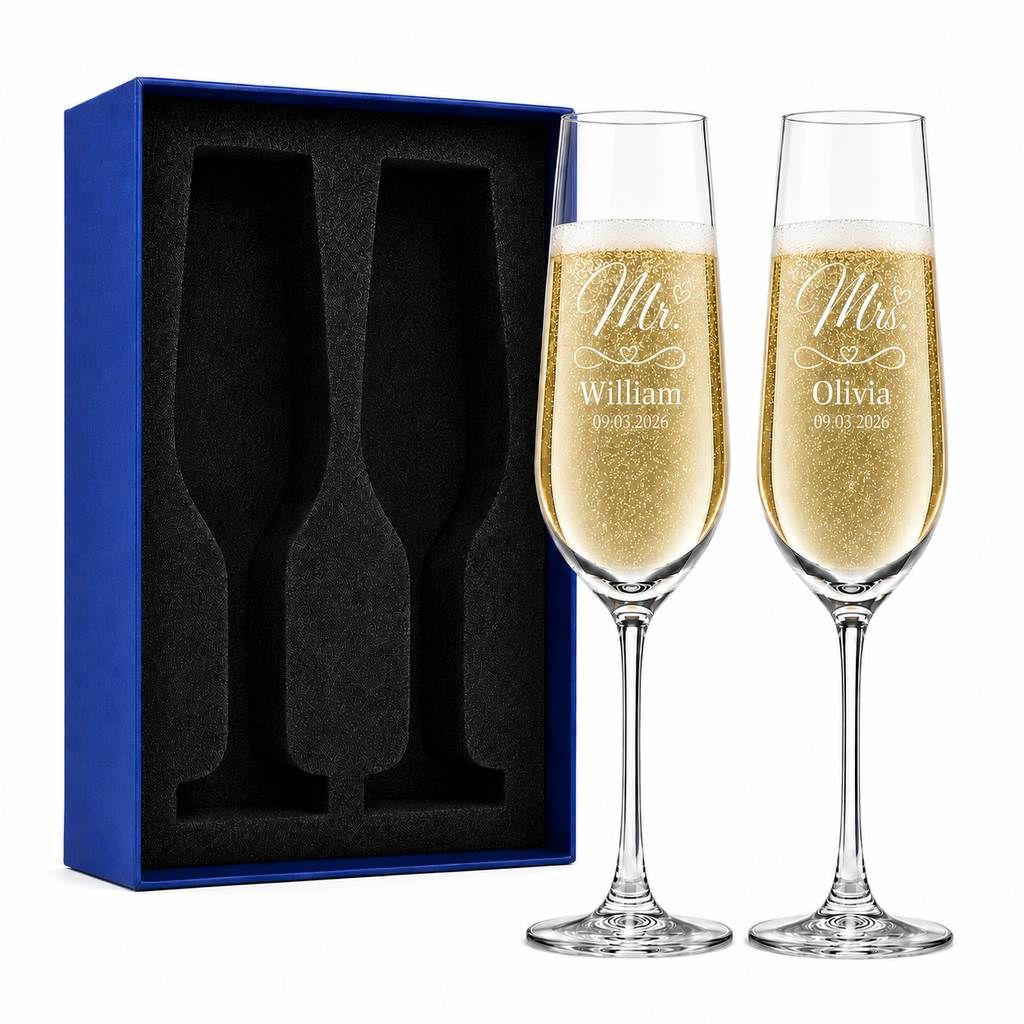 Personalized Champagne Flute Set