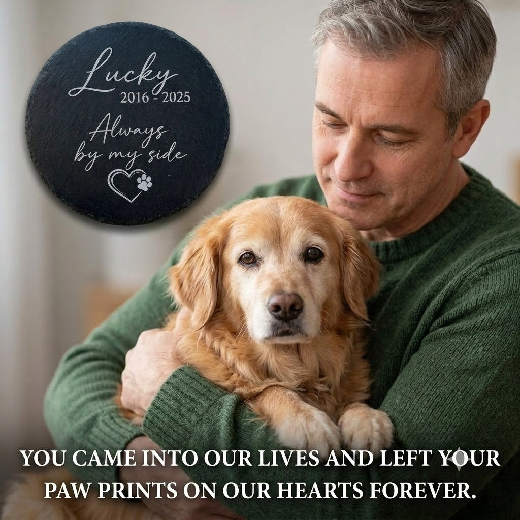 Personalized Pet Memorial Stone | Custom Engraved Natural Slate