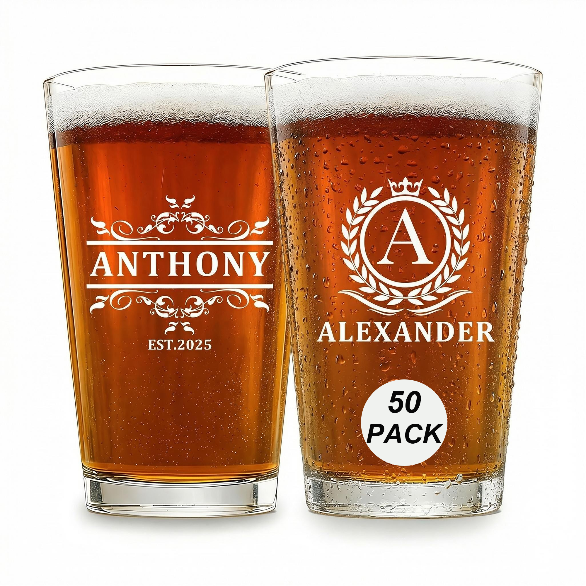 Personalized Beer Glass Set