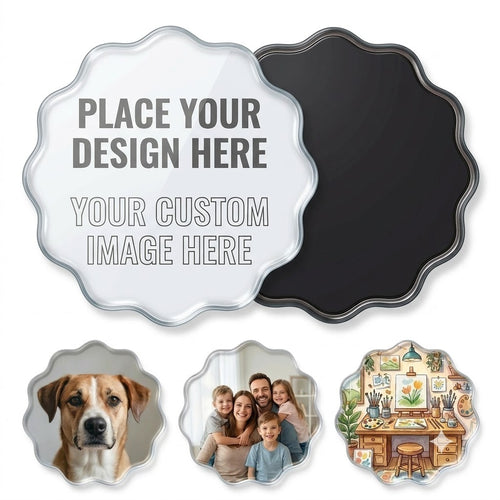 10-Pack Custom Acrylic Photo Magnets – Square or Sunflower