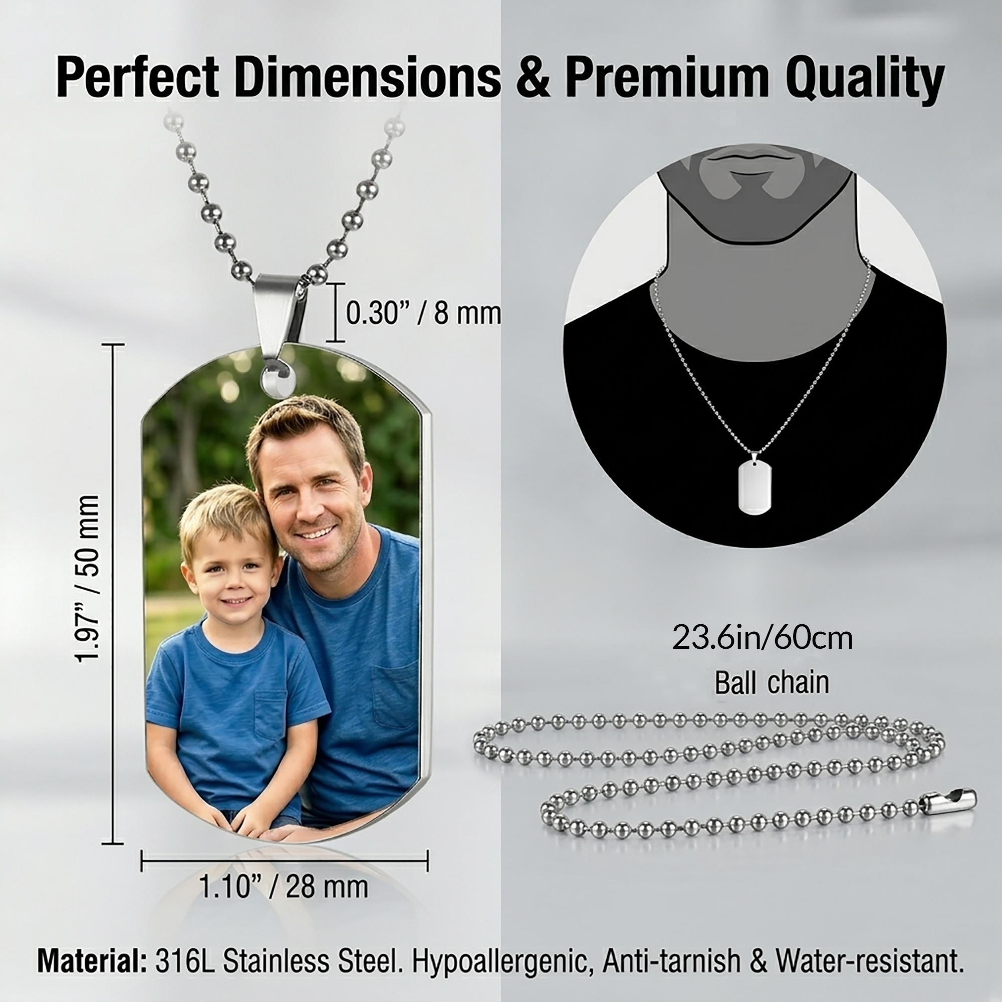 Personalized Photo Dog Tag Necklace