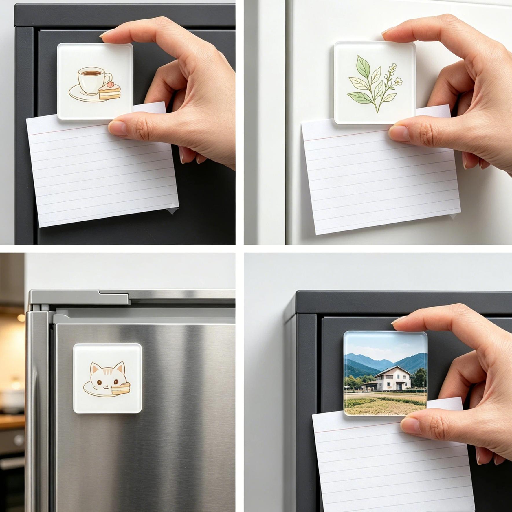 10-Pack Custom Acrylic Photo Magnets – Square or Sunflower