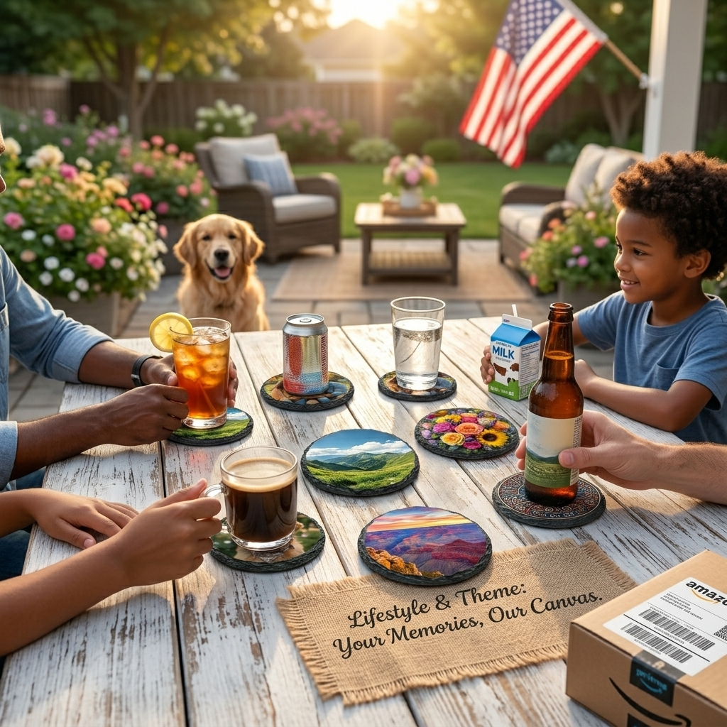 Custom Slate Coasters Set