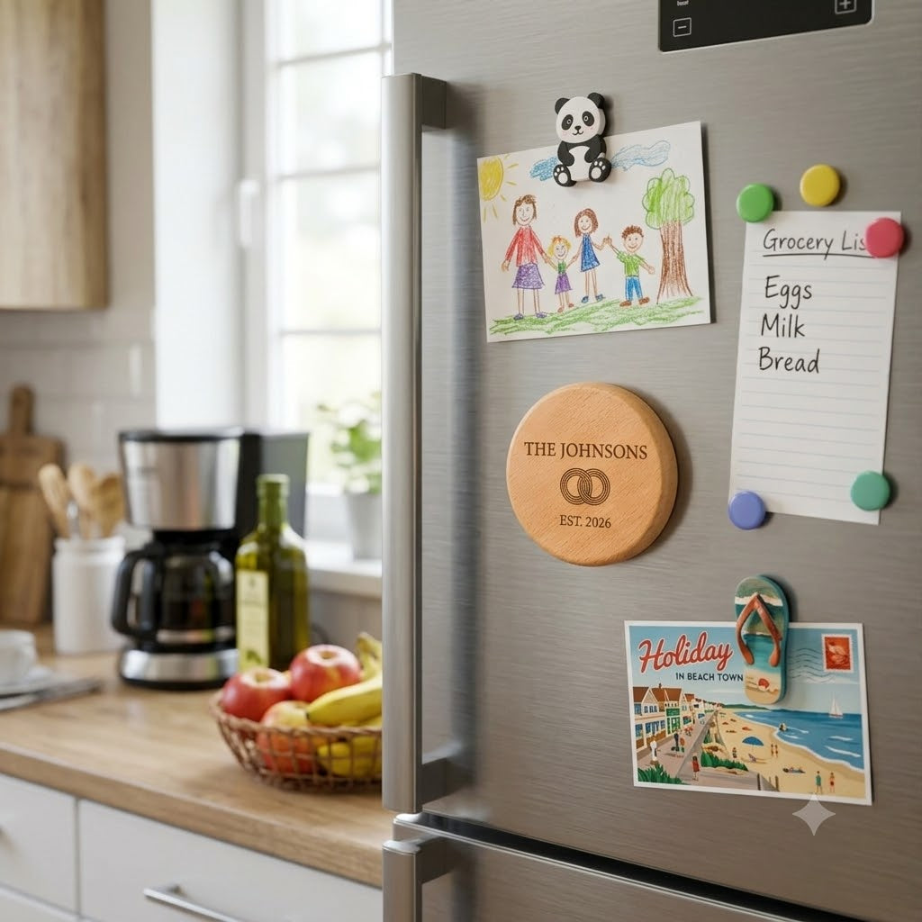 Personalized Magnetic Bottle Opener – Custom Logo or Text Wood Gift