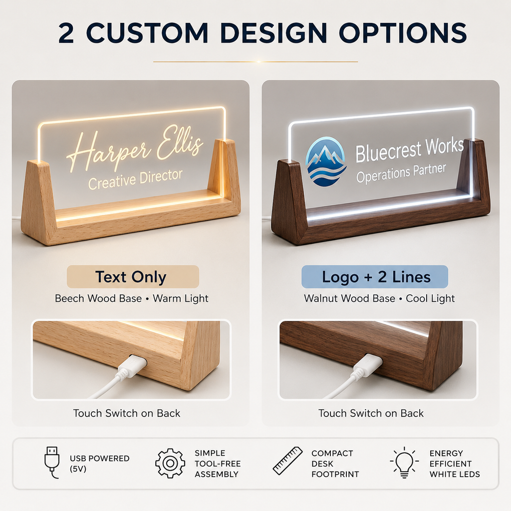 Personalized LED Desk Name Plate