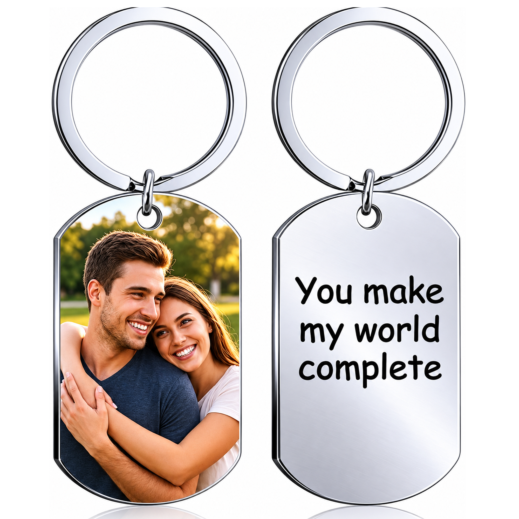 Personalized Photo Dog Tag Keychain