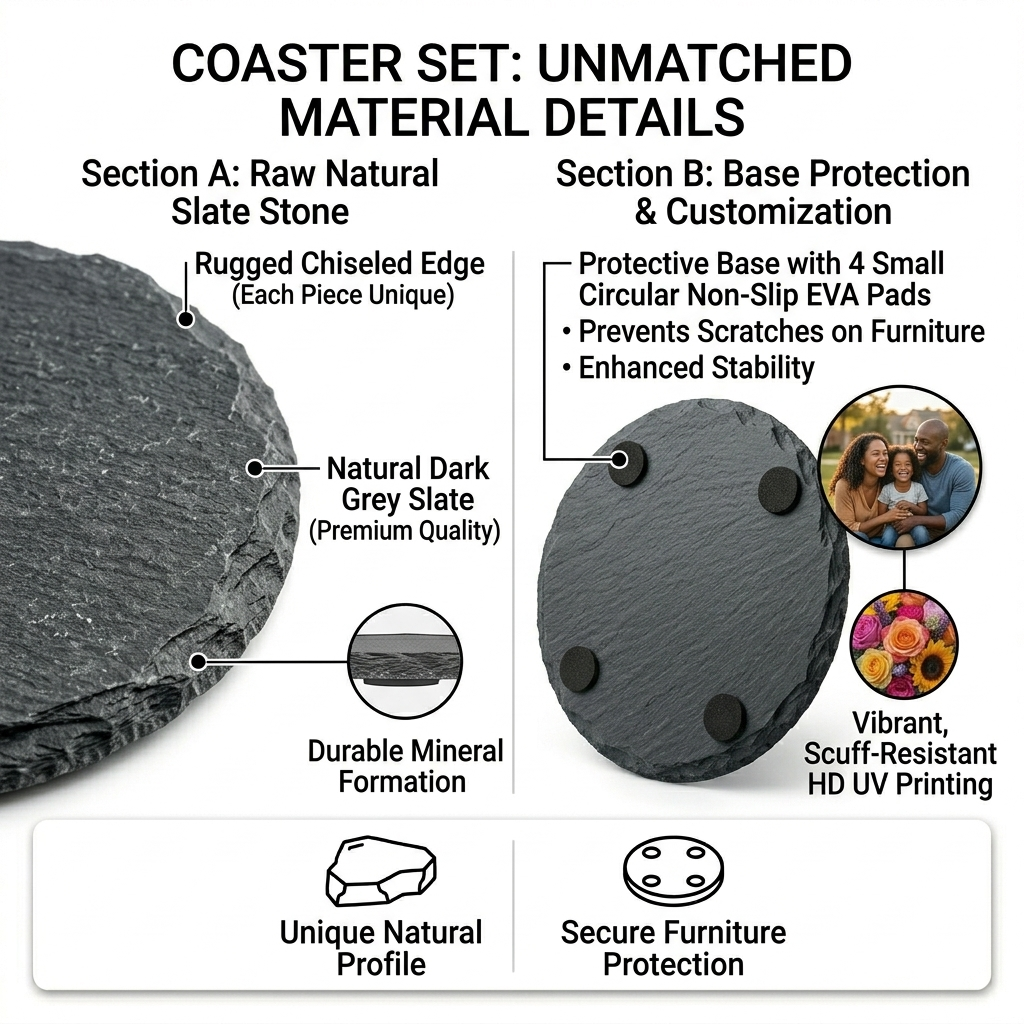 Custom Slate Coasters Set