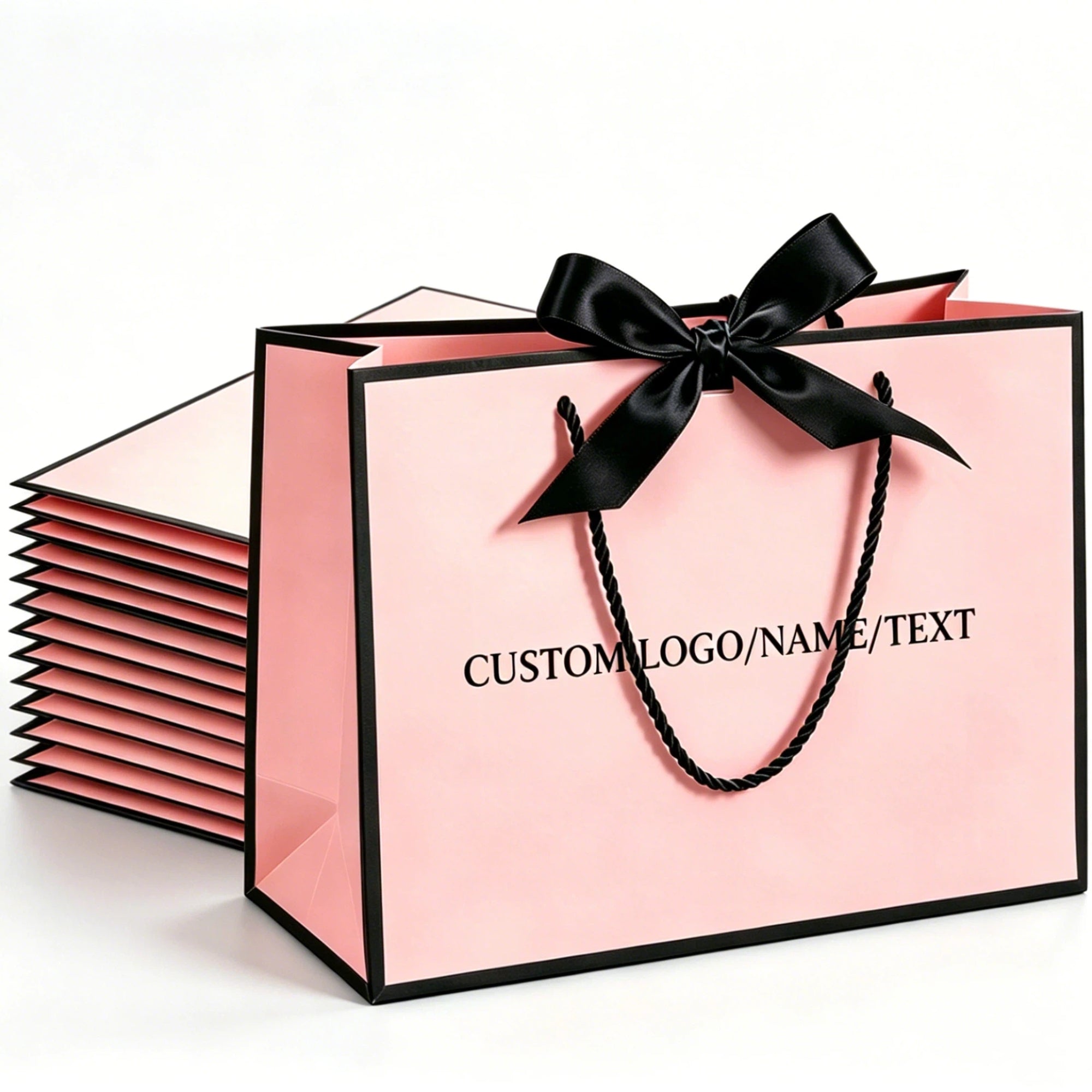 15 Pack Personalized Gift Bags with Ribbon – Custom Photo, Logo or Text