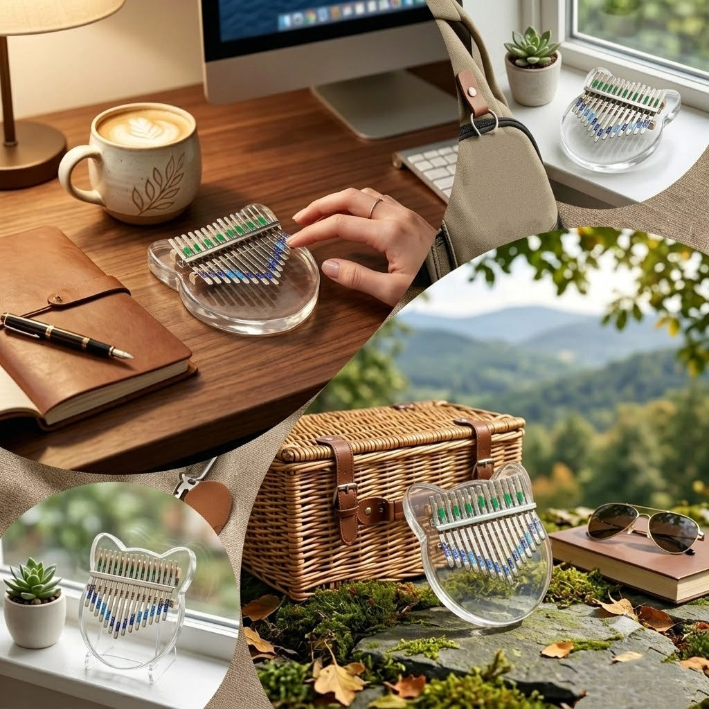 Personalized Crystal Cat Kalimba Thumb Piano