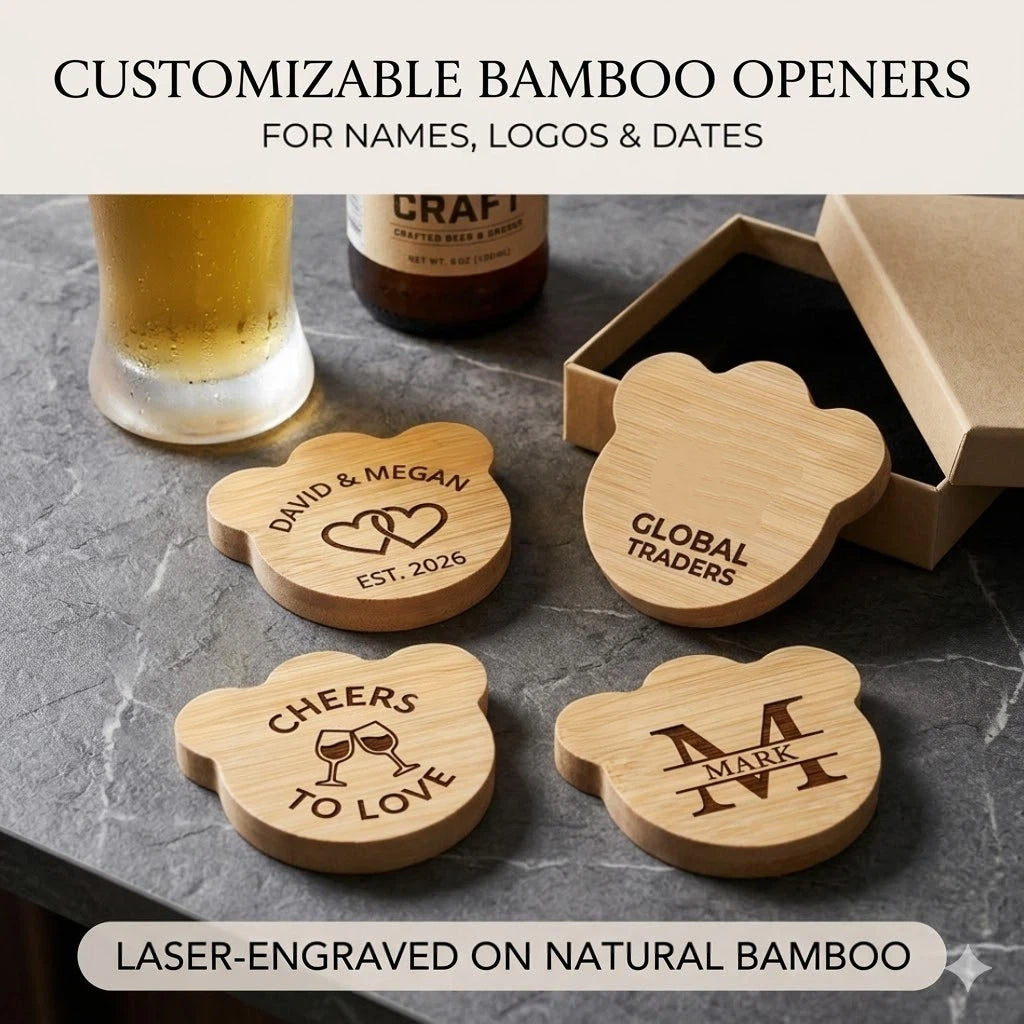 Personalized Panda Magnetic Bottle Opener – Custom Logo or Text