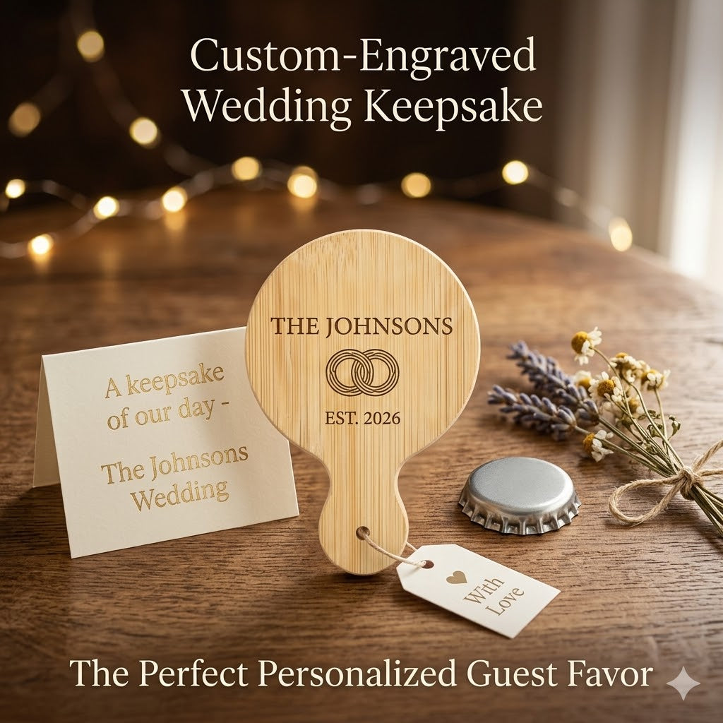 Personalized Bamboo Magnetic Bottle Opener – Custom Logo or Text