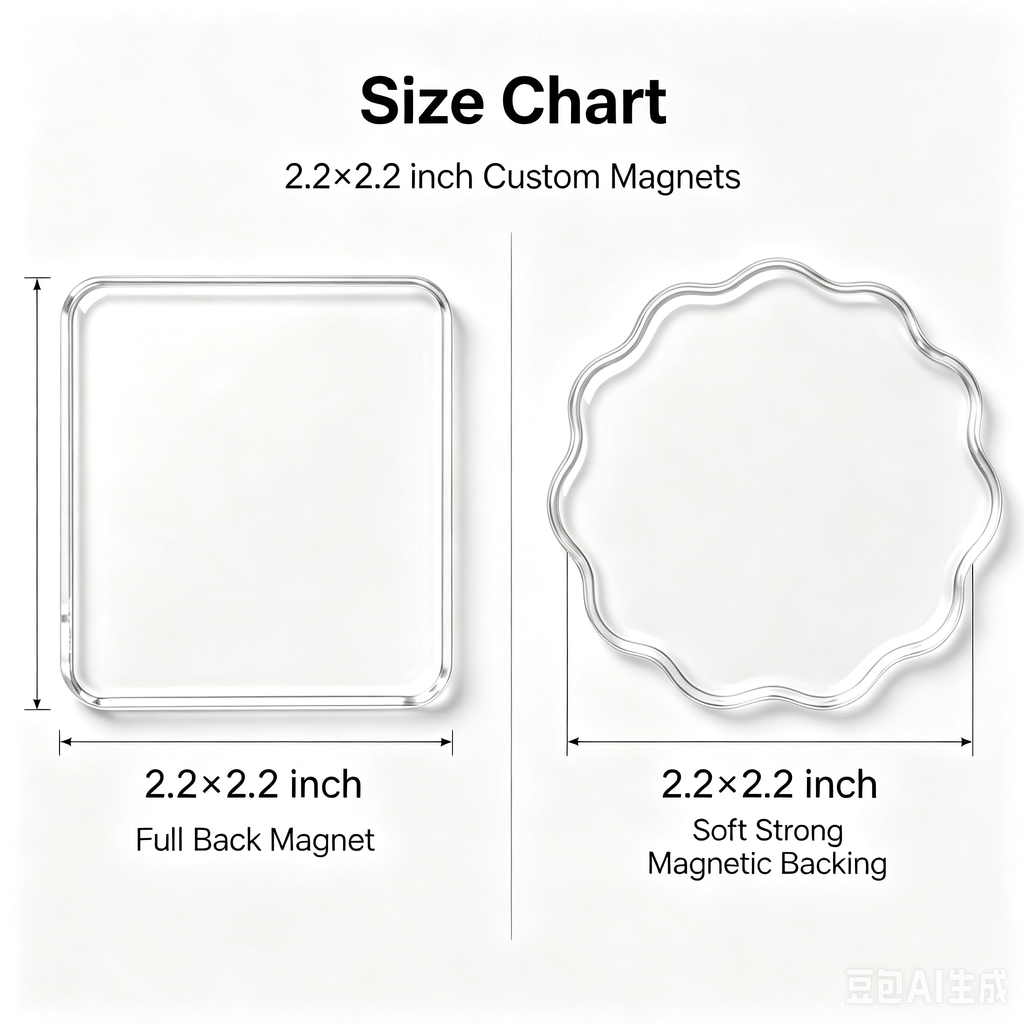 10-Pack Custom Acrylic Photo Magnets – Square or Sunflower