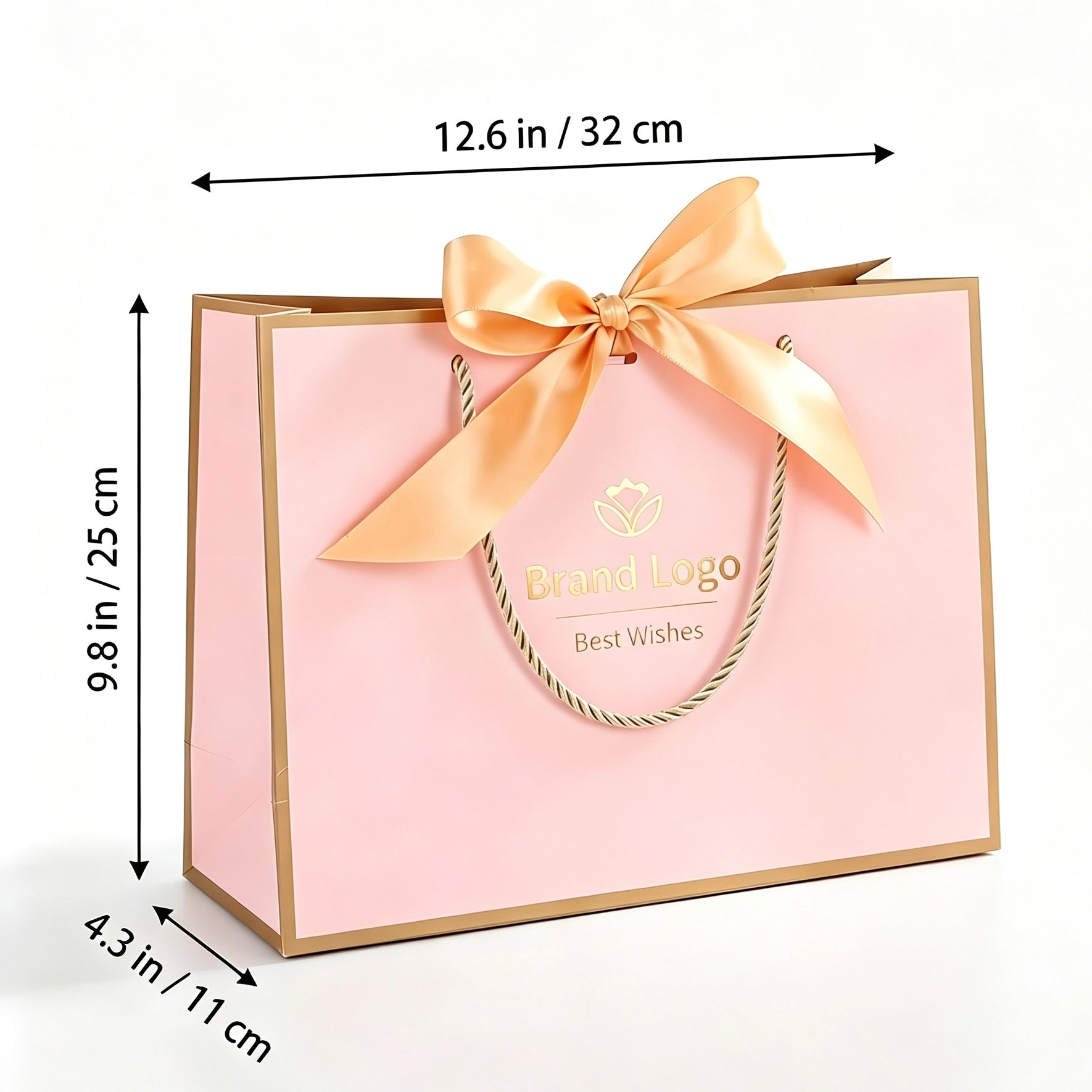15 Pack Personalized Gift Bags with Ribbon – Custom Photo, Logo or Text
