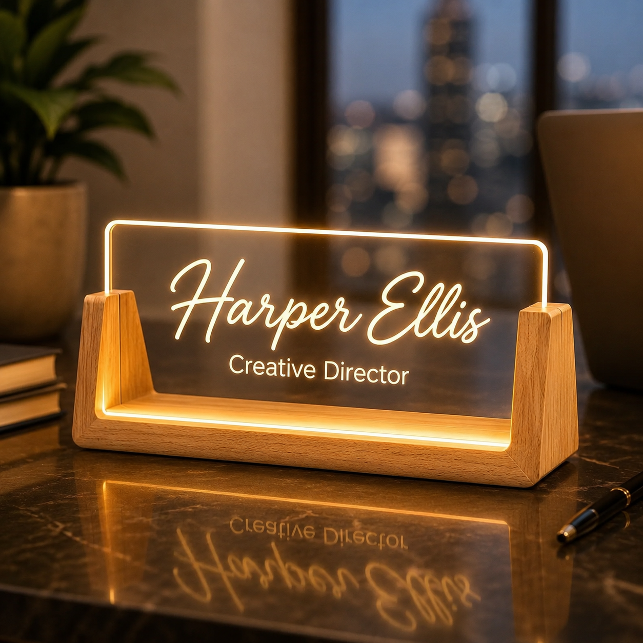 Personalized LED Desk Name Plate