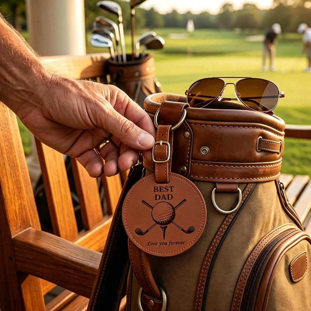 Personalized Golf Tee Holder Bag Tag with Name – Custom Golf Gift for Men