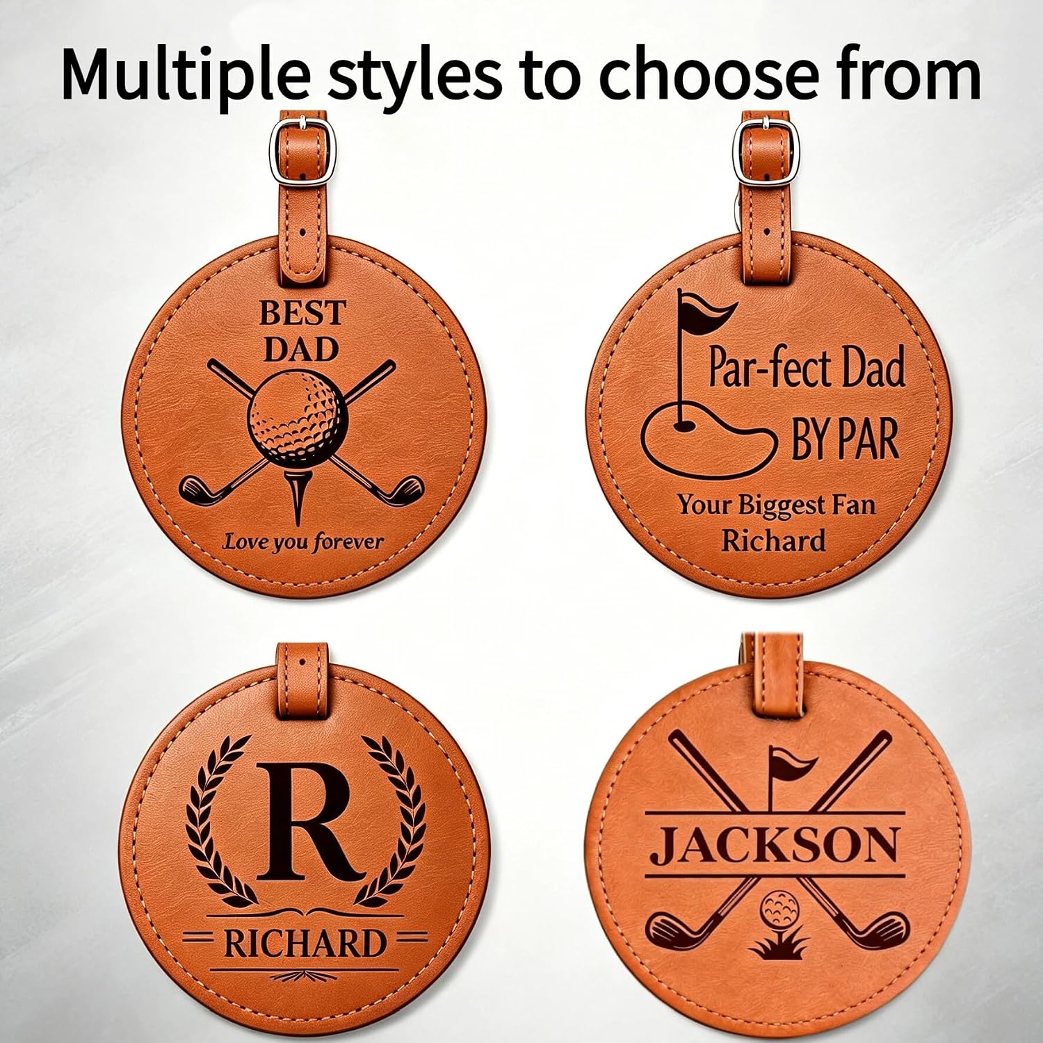 Personalized Golf Tee Holder Bag Tag with Name – Custom Golf Gift for Men