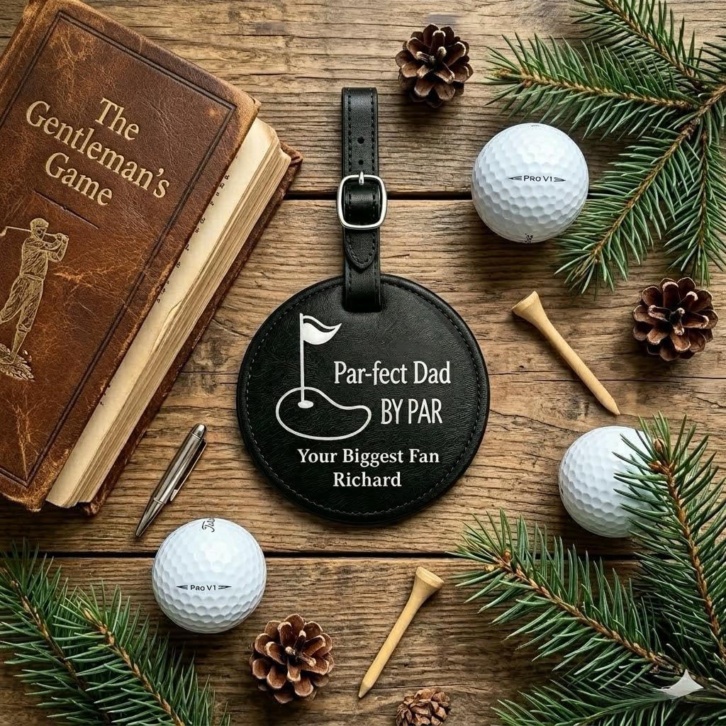 Personalized Golf Tee Holder Bag Tag with Name – Custom Golf Gift for Men
