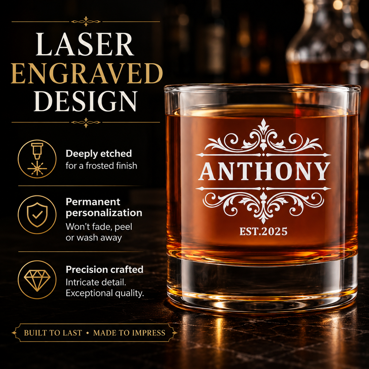 Personalized Whiskey Glass
