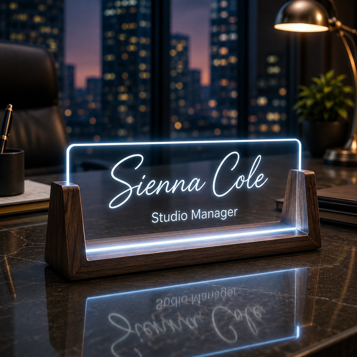 Personalized LED Desk Name Plate
