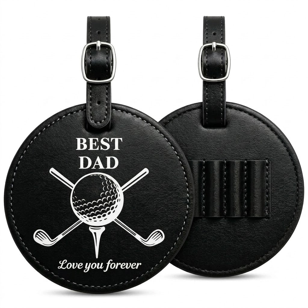 Personalized Golf Tee Holder Bag Tag with Name – Custom Golf Gift for Men