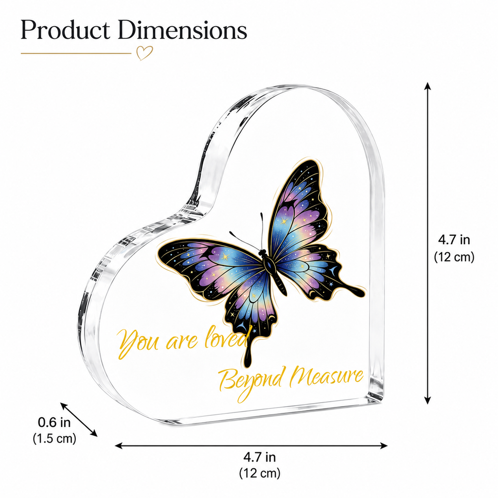 Personalized Heart Acrylic Plaque – Custom Text Gift for Her