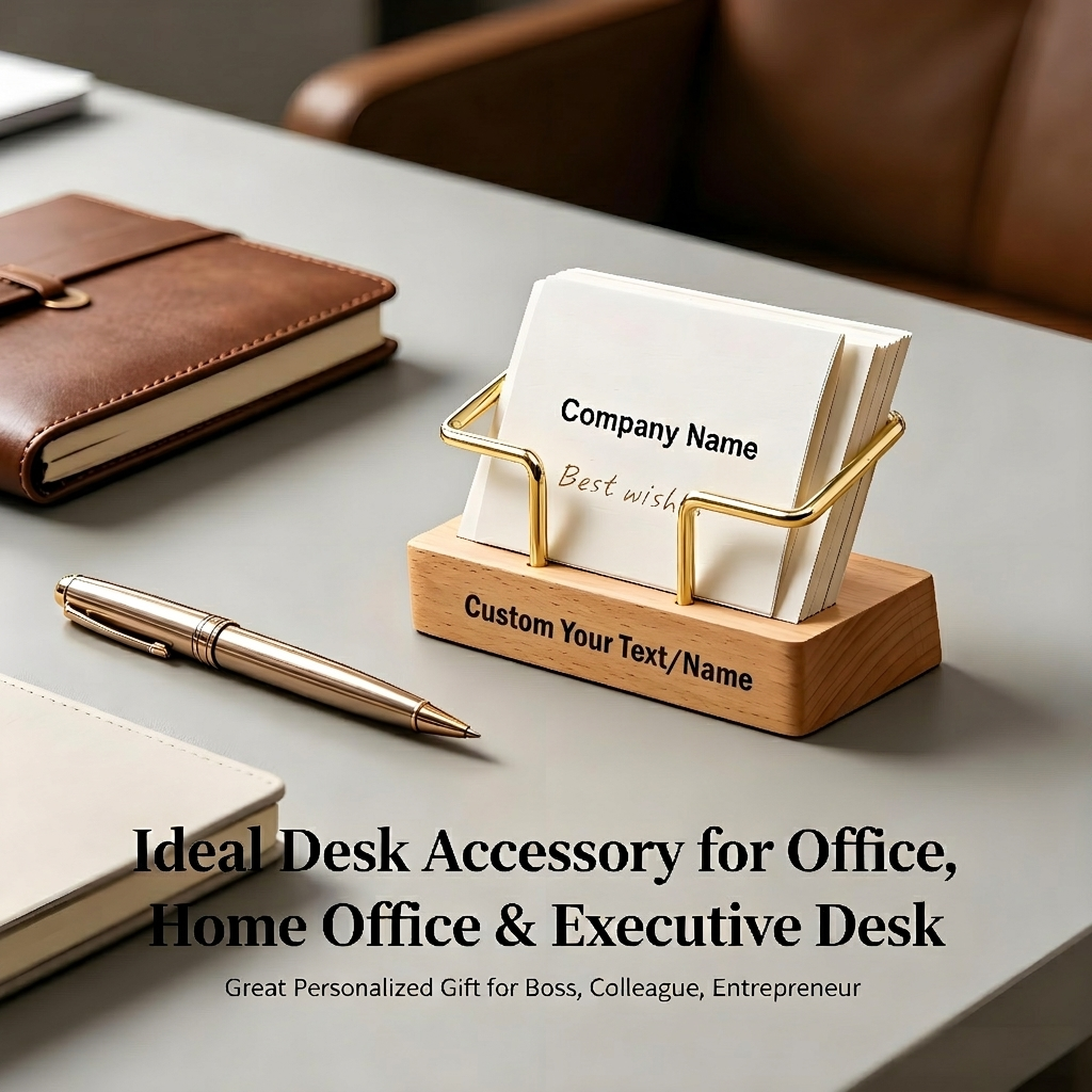 Wood and Brass Card Holder